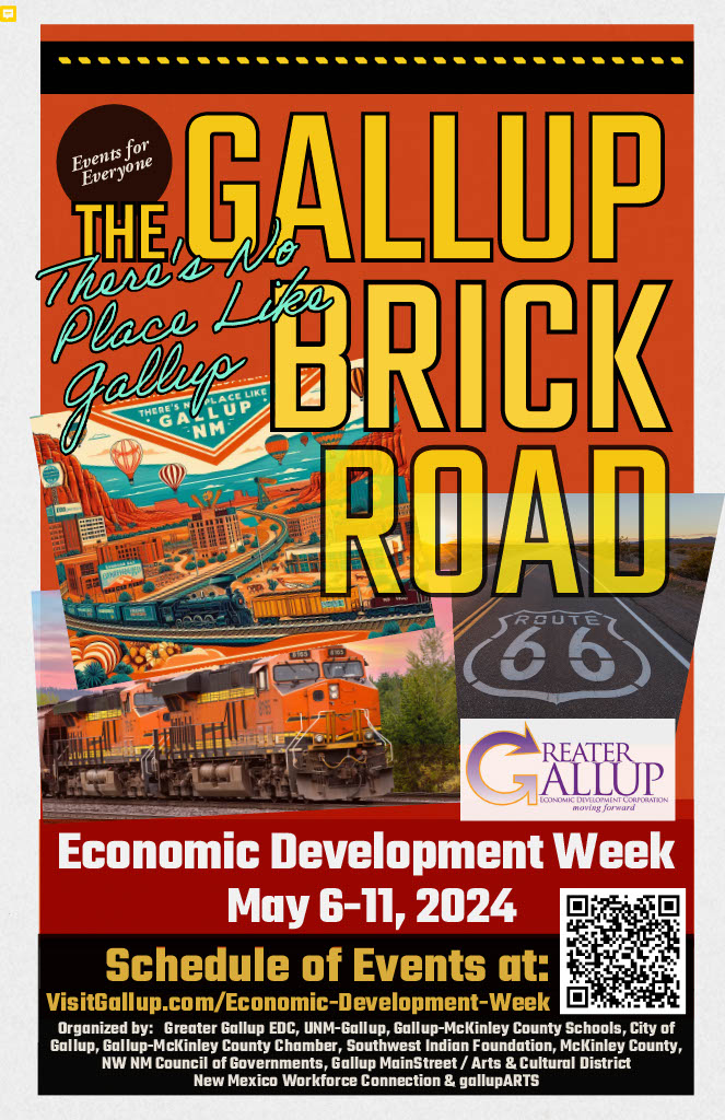 Click the “The Gallup Brick Road: There’s No Place Like Gallup!” 2024 Economic Development Week in Gallup & McKinley County slide photo to open