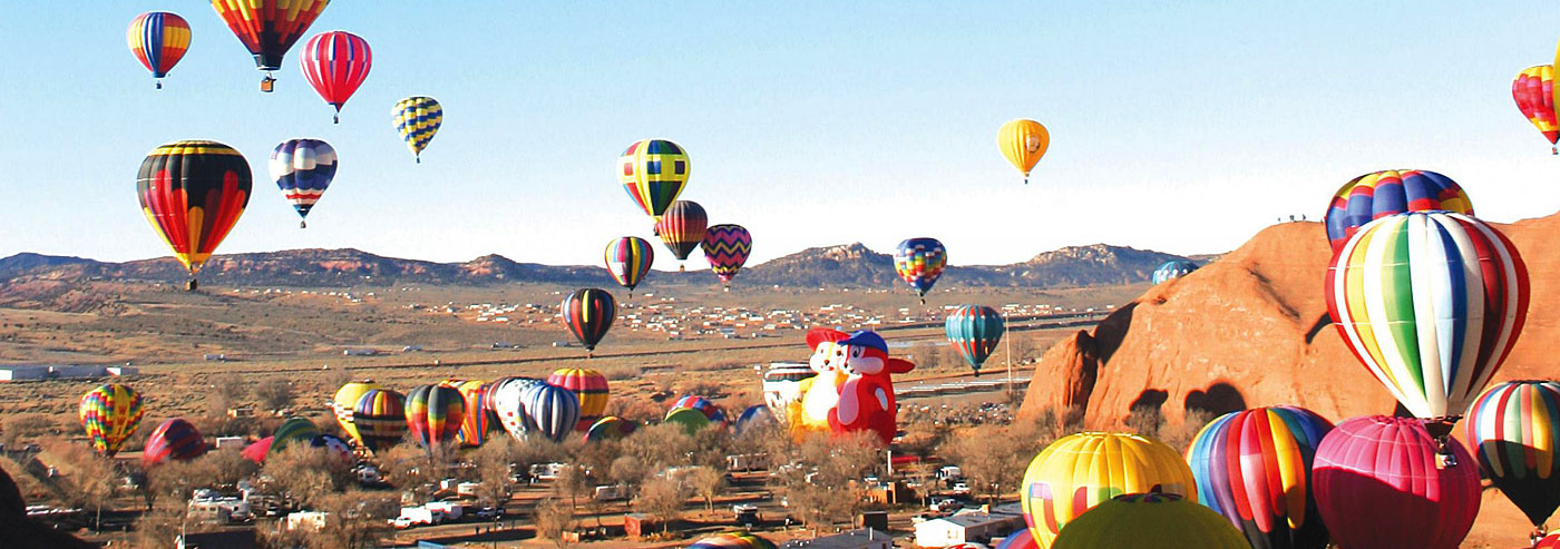 hot air balloons over Gallup, NM